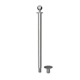 Ball Top Rope Stanchion with Removable Base - Montour Line CXlineR - Crowd Control Warehouse