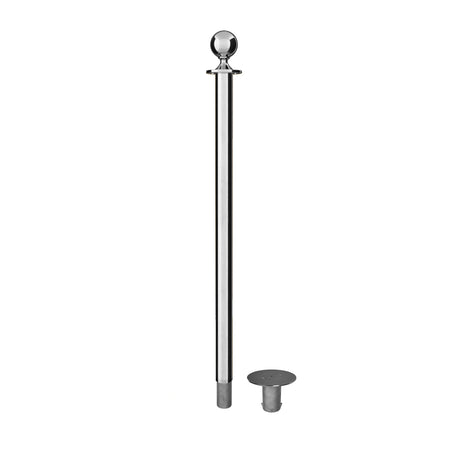 Ball Top Rope Stanchion with Removable Base - Montour Line CXlineR - Crowd Control Warehouse