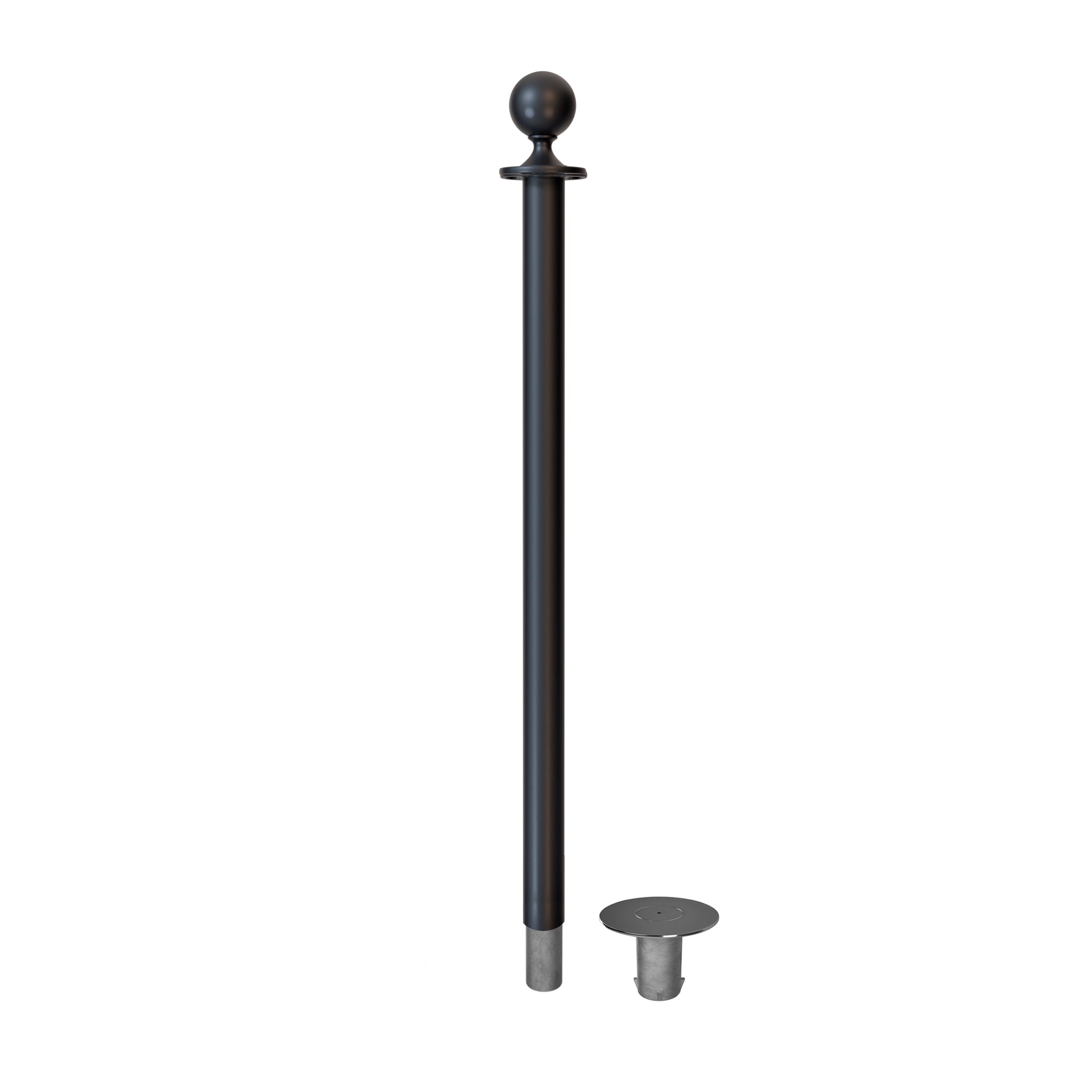 Ball Top Rope Stanchion with Removable Base - Montour Line CXlineR - Crowd Control Warehouse