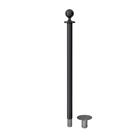 Ball Top Rope Stanchion with Removable Base - Montour Line CXlineR - Crowd Control Warehouse