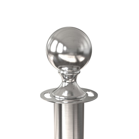 Ball Top Rope Stanchion with Sloped Base - Montour Line CLine - Crowd Control Warehouse
