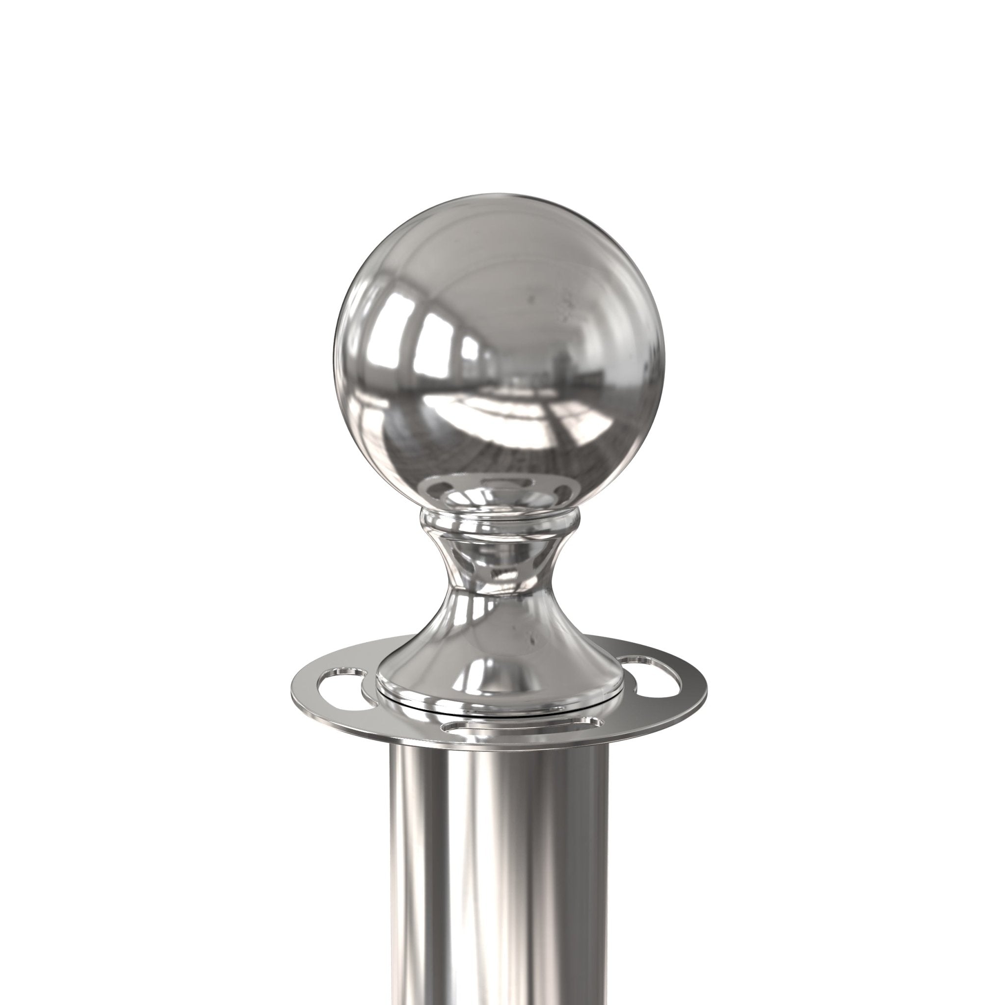 Ball Top Rope Stanchion with Sloped Base - Montour Line CLine - Crowd Control Warehouse