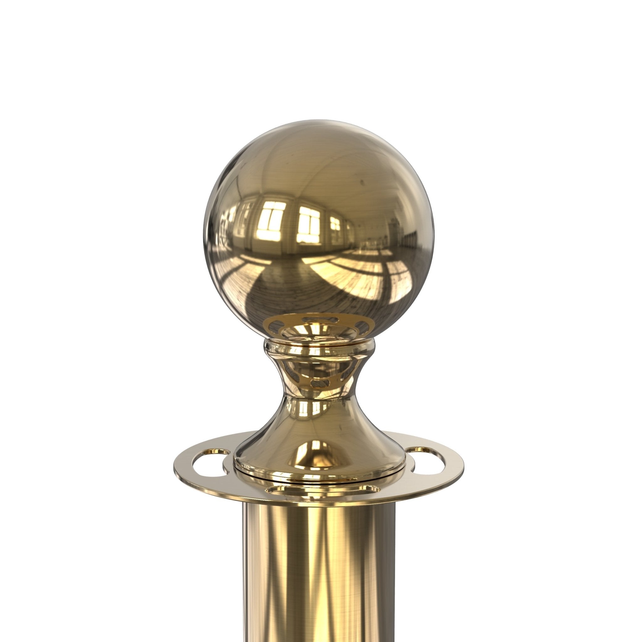 Ball Top Rope Stanchion with Sloped Base - Montour Line CLine - Crowd Control Warehouse