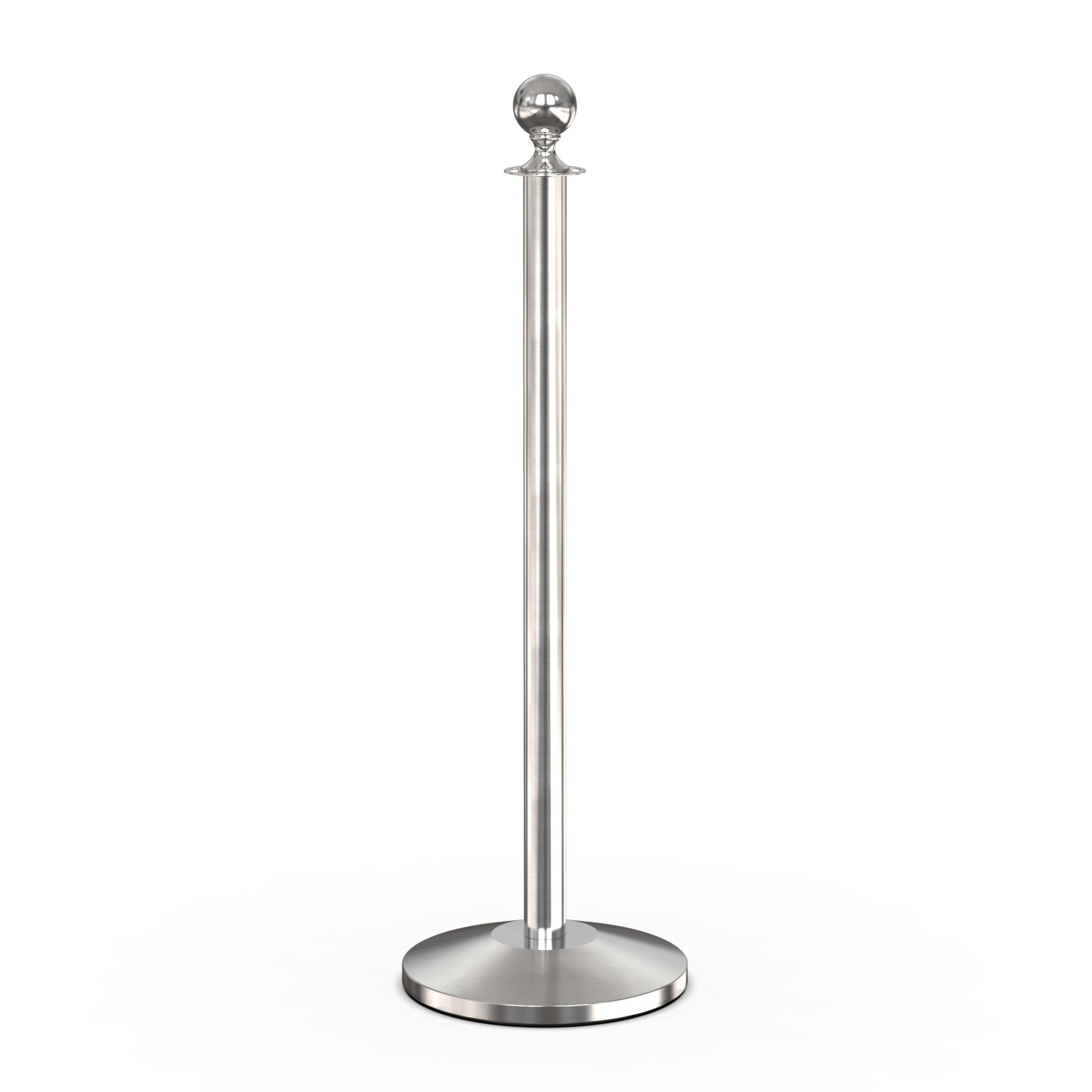 Ball Top Rope Stanchion with Sloped Base - Montour Line CLine - Crowd Control Warehouse
