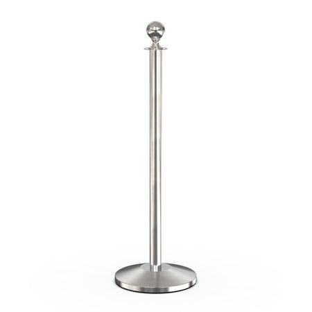 Ball Top Rope Stanchion with Sloped Base - Montour Line CLine - Crowd Control Warehouse