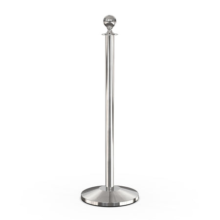 Ball Top Rope Stanchion with Sloped Base - Montour Line CLine - Crowd Control Warehouse