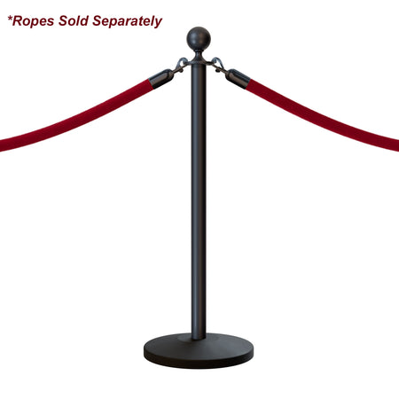 Ball Top Rope Stanchion with Sloped Base - Montour Line CLine - Crowd Control Warehouse
