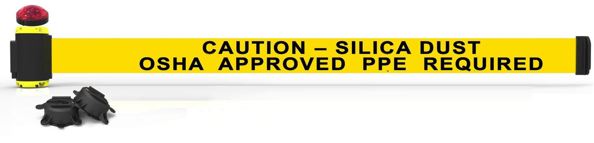 Banner Stakes 7' Magnetic Wall Mount Barrier with Red Strobe Light Kit - Crowd Control Warehouse