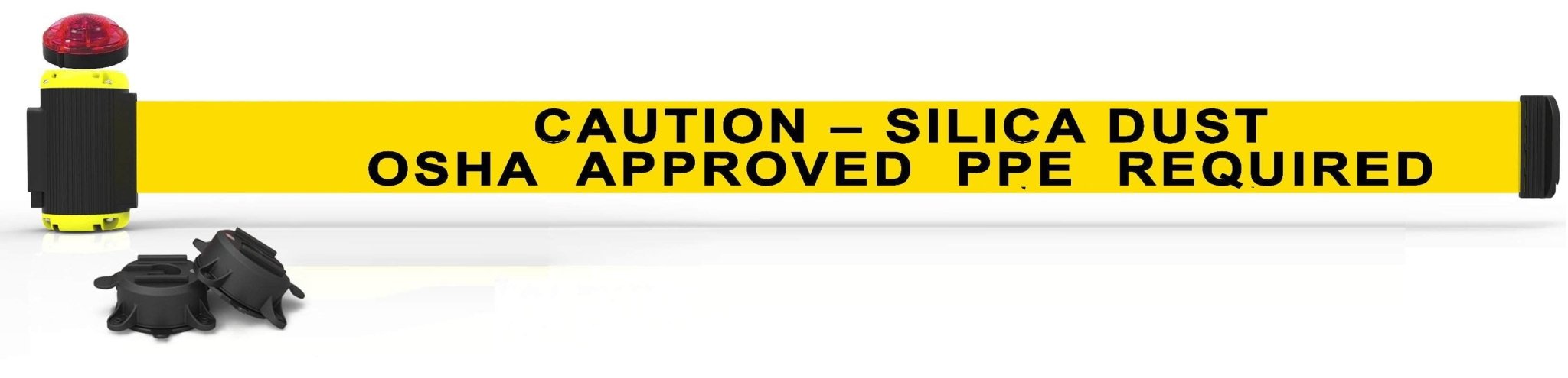 Banner Stakes 7' Magnetic Wall Mount Barrier with Red Strobe Light Kit - Crowd Control Warehouse