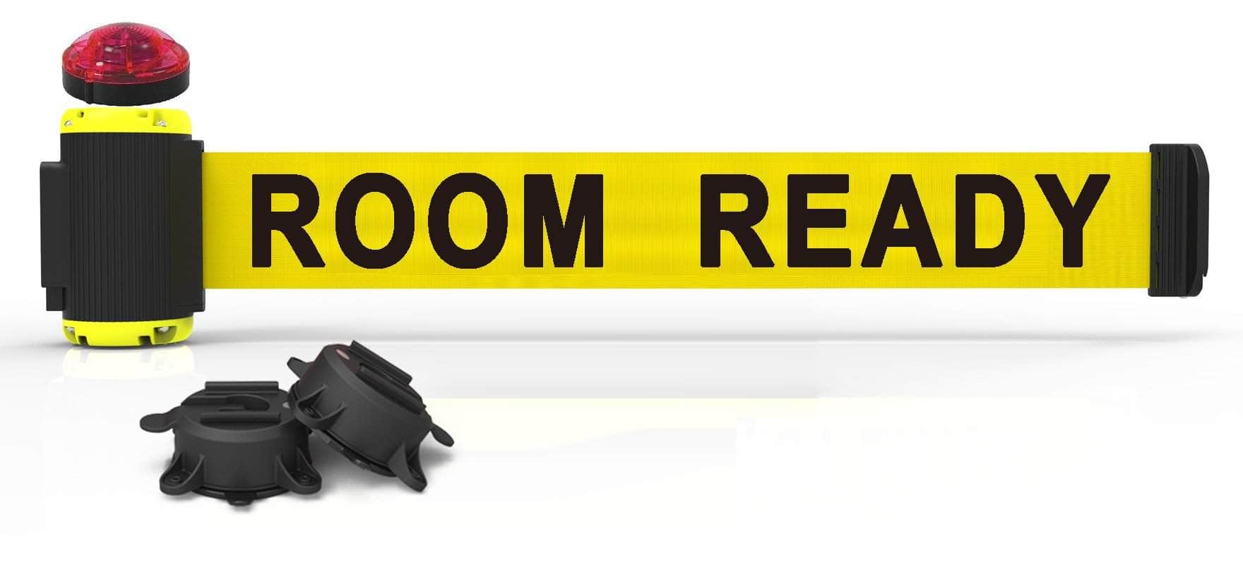 Banner Stakes 7' Magnetic Wall Mount Barrier with Red Strobe Light Kit - Crowd Control Warehouse