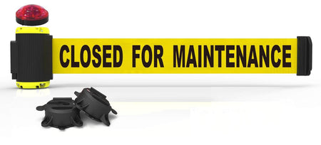 Banner Stakes 7' Magnetic Wall Mount Barrier with Red Strobe Light Kit - Crowd Control Warehouse