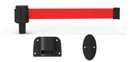 Banner Stakes PLUS Line 15' Belt Fixed Wall Mount System - Crowd Control Warehouse