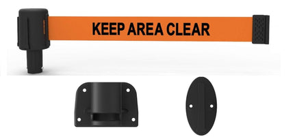 Banner Stakes PLUS Line 15' Belt Fixed Wall Mount System - Crowd Control Warehouse