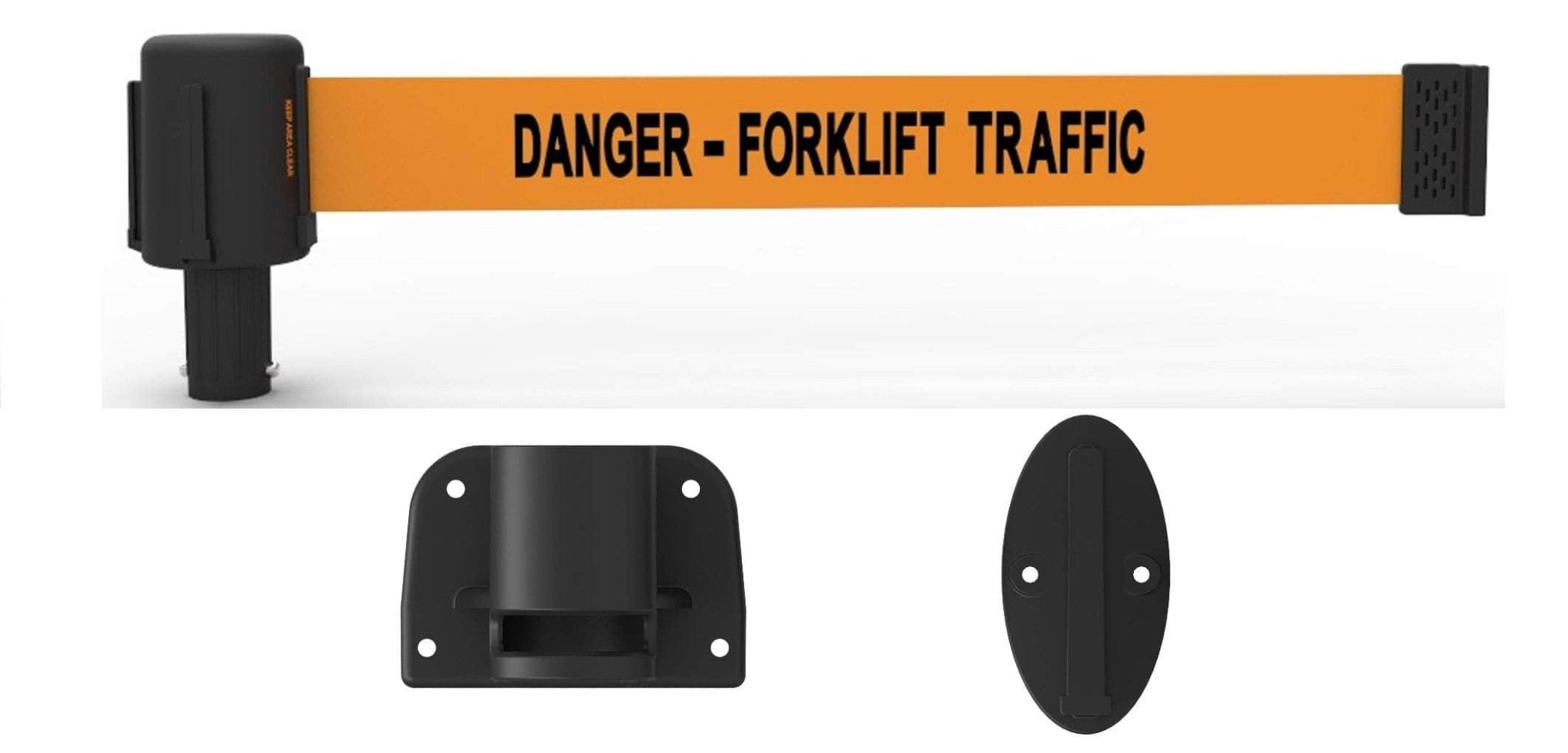 Banner Stakes PLUS Line 15' Belt Fixed Wall Mount System - Crowd Control Warehouse