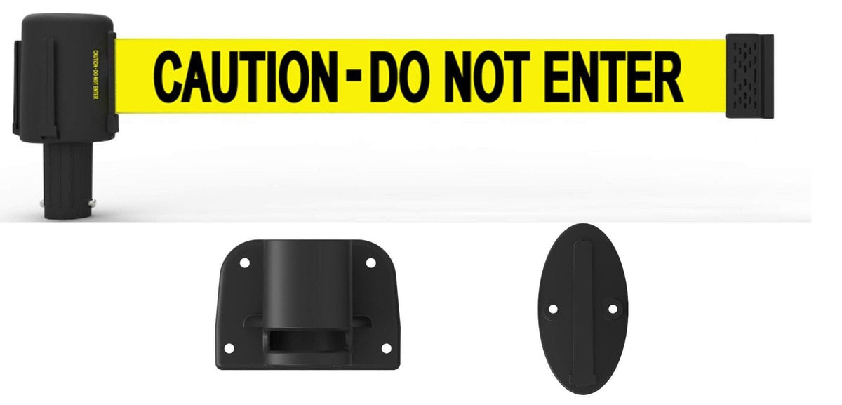 Banner Stakes PLUS Line 15' Belt Fixed Wall Mount System - Crowd Control Warehouse