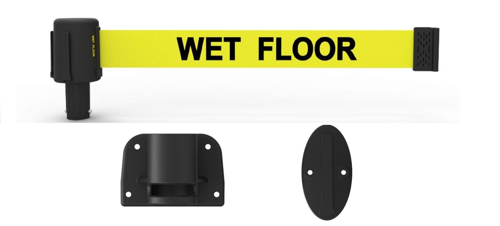 Banner Stakes PLUS Line 15' Belt Fixed Wall Mount System - Crowd Control Warehouse