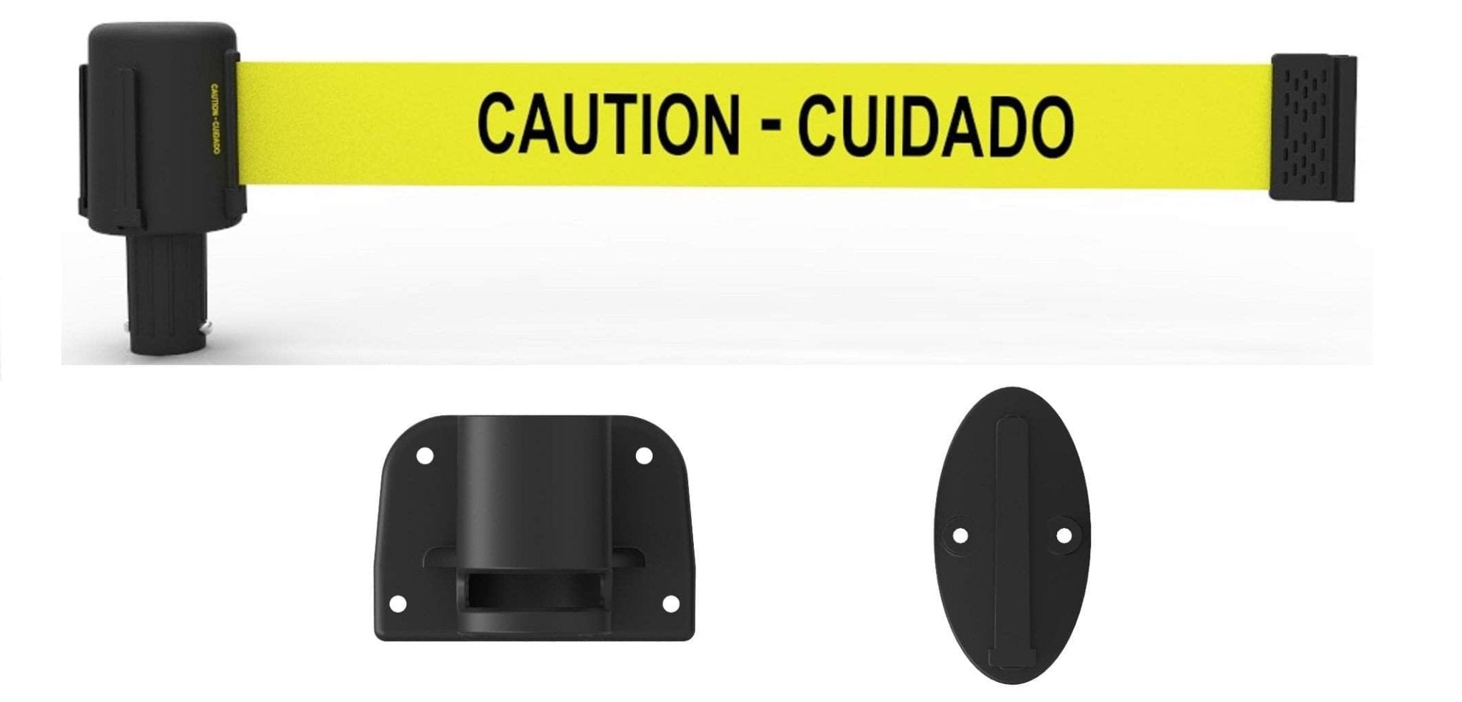 Banner Stakes PLUS Line 15' Belt Fixed Wall Mount System - Crowd Control Warehouse