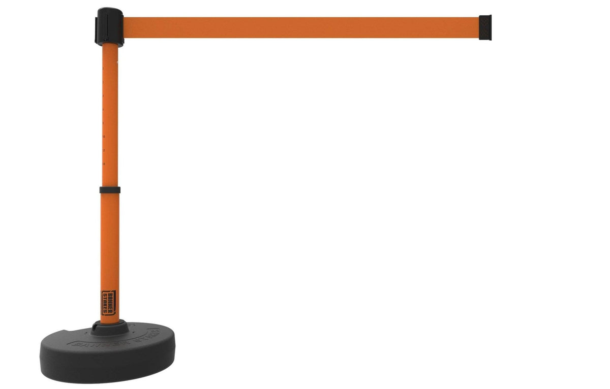 Banner Stakes PLUS Line Stanchion with 15 ft Belt Head, Stake, and Base - Crowd Control Warehouse