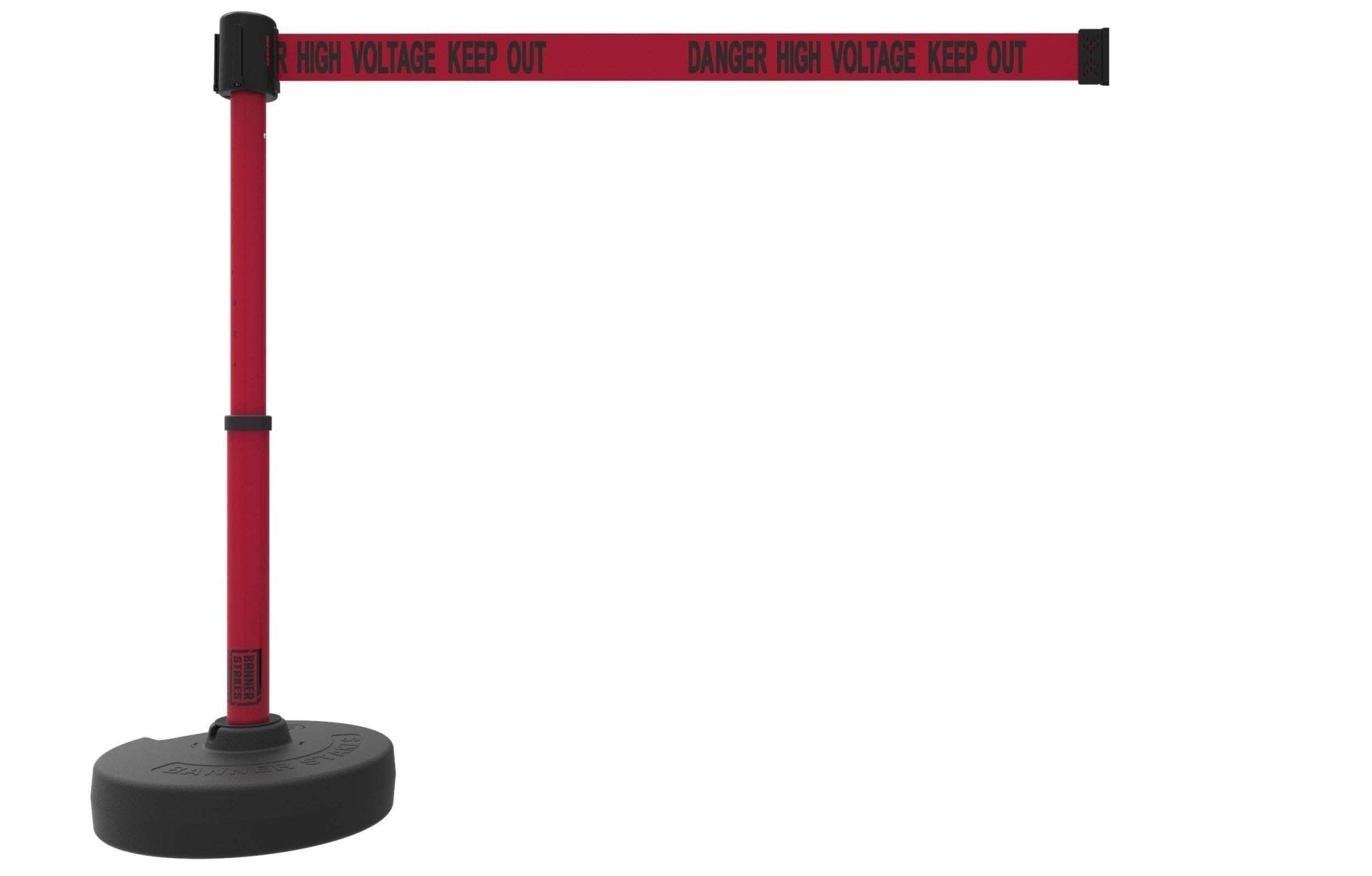 Banner Stakes PLUS Line Stanchion with 15 ft Belt Head, Stake, and Base - Crowd Control Warehouse