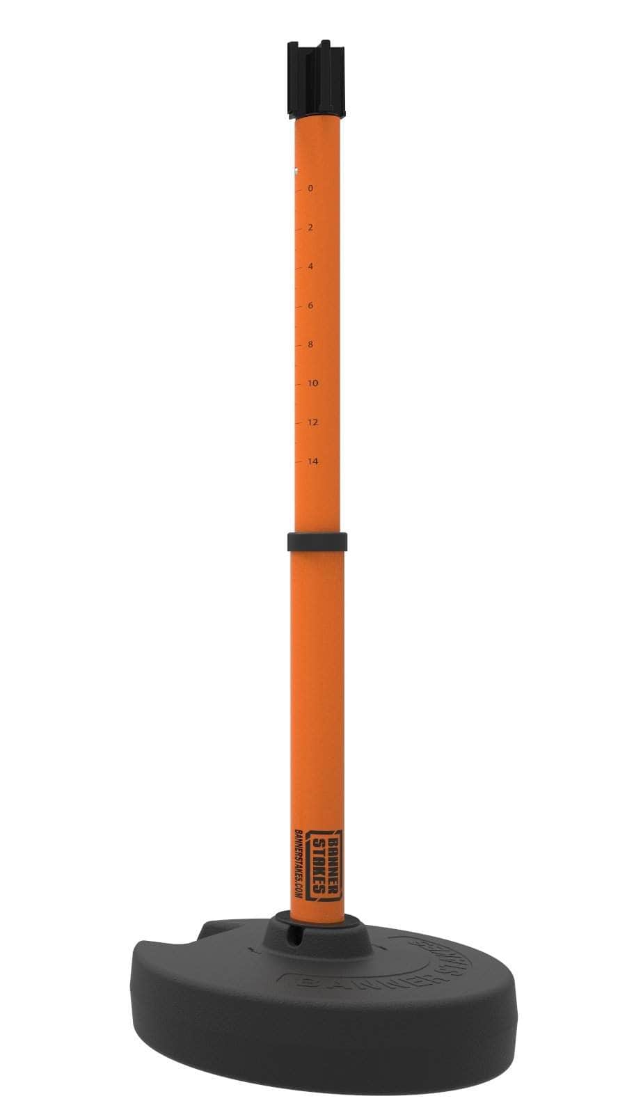 Banner Stakes PLUS Line Stanchion with Receiver Head, Stake, and Base - Crowd Control Warehouse