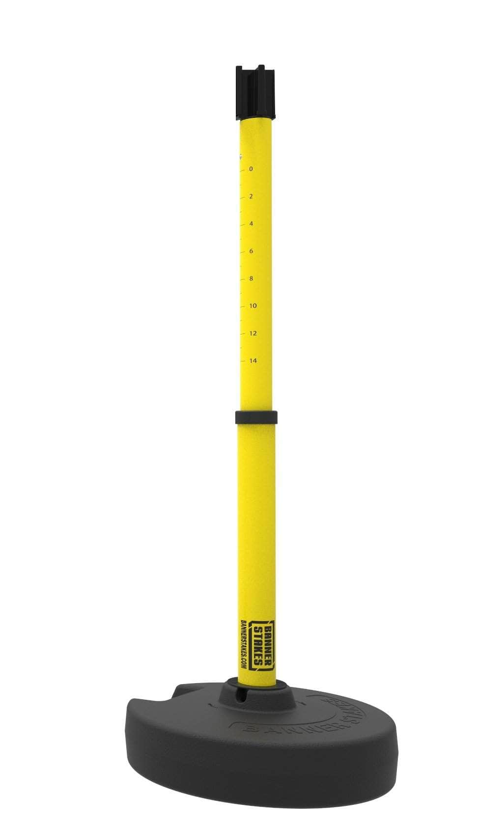 Banner Stakes PLUS Line Stanchion with Receiver Head, Stake, and Base - Crowd Control Warehouse
