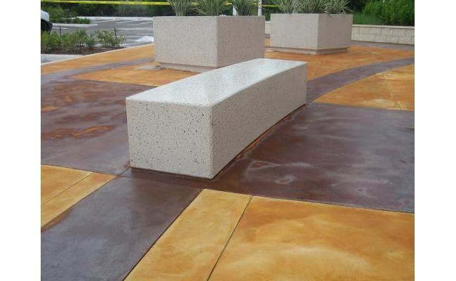 Basic Modern 48 in. Rectangular Concrete Park Bench - Crowd Control Warehouse