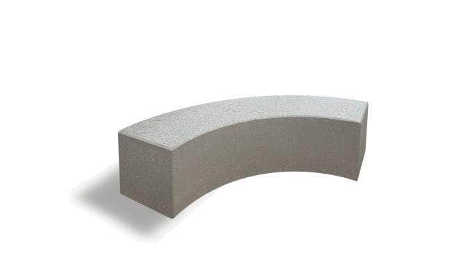Basic Modern 74 in. Curved Concrete Park Bench - Crowd Control Warehouse