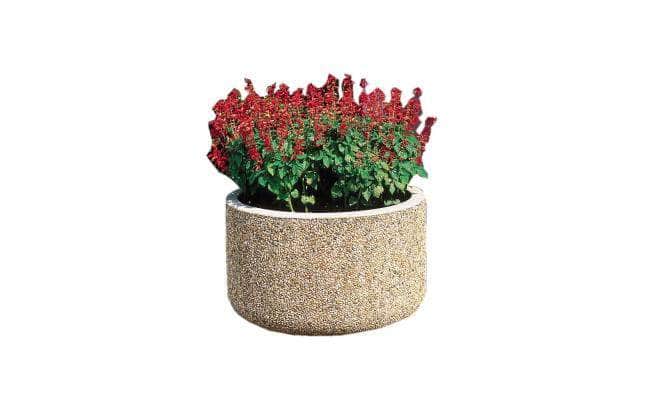 Basic Round Concrete Planter - 30 in. x 18 in. - Crowd Control Warehouse