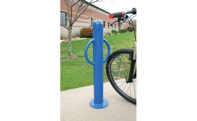 Bike Rack Bollard, Thick Post - 2 Bike - Crowd Control Warehouse