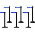 Set of (6) CCW Series RBB-100 Retractable Belt Barriers - 11 Ft. Belts