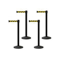 Set of (4) CCW Series RBB-100 Retractable Belt Barriers - 11 Ft. Belt
