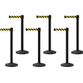 Set of (6) CCW Series RBB-100 Retractable Belt Barriers - 11 Ft. Belts