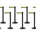 Set of (8) CCW Series Retractable Belt Barriers - 11 Ft. Belts