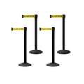 Set of (4) CCW Series RBB-100 Retractable Belt Barriers - 11 Ft. Belt