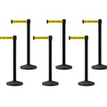 Set of (6) CCW Series RBB-100 Retractable Belt Barriers - 11 Ft. Belts
