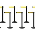 Set of (8) CCW Series Retractable Belt Barriers - 11 Ft. Belts