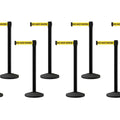 Set of (8) Free Ship CCW Series RBB-100 Retractable Belt Barriers - 13 Ft. Belt