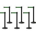 Set of (6) CCW Series RBB-100 Retractable Belt Barriers - 11 Ft. Belts
