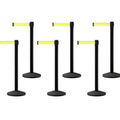 Set of (6) CCW Series RBB-100 Retractable Belt Barriers - 12 Ft. Belt