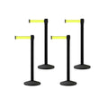 Set of (4) CCW Series RBB-100 Retractable Belt Barriers - 11 Ft. Belt