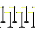 Set of (8) CCW Series Retractable Belt Barriers - 11 Ft. Belts