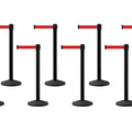 Set of (8) CCW Series Retractable Belt Barriers - 11 Ft. Belts