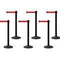 Set of (6) CCW Series RBB-100 Retractable Belt Barriers - 11 Ft. Belts