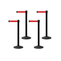 Set of (4) CCW Series RBB-100 Retractable Belt Barriers - 11 Ft. Belt