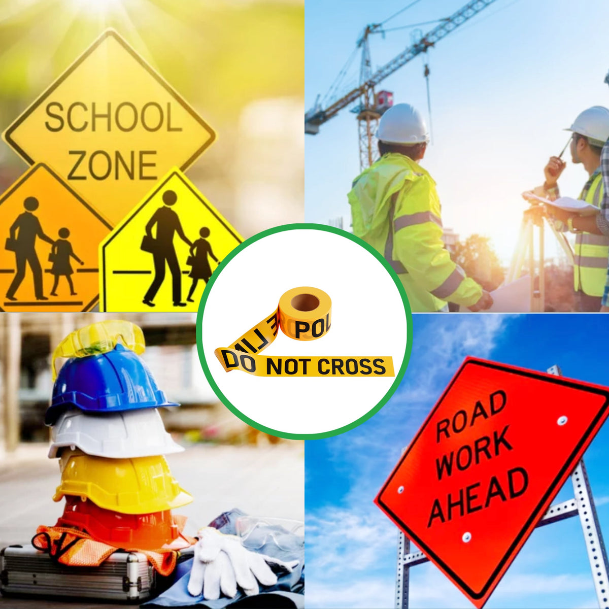 Caution Tape, 2.0 mil x 1000 Ft. x 3 Inch, Black Text Color - Trafford Industrial - Crowd Control Warehouse