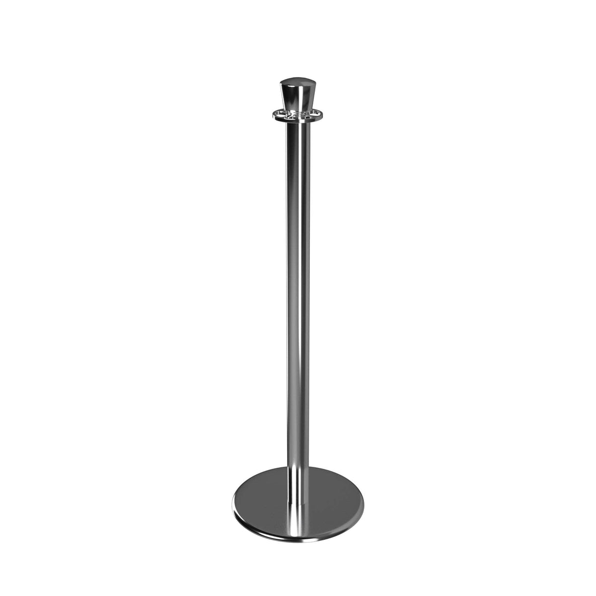 CCW Series Metal 310U Compatible Crown Top Flat Base Post & Rope Stanchion - Crowd Control Warehouse