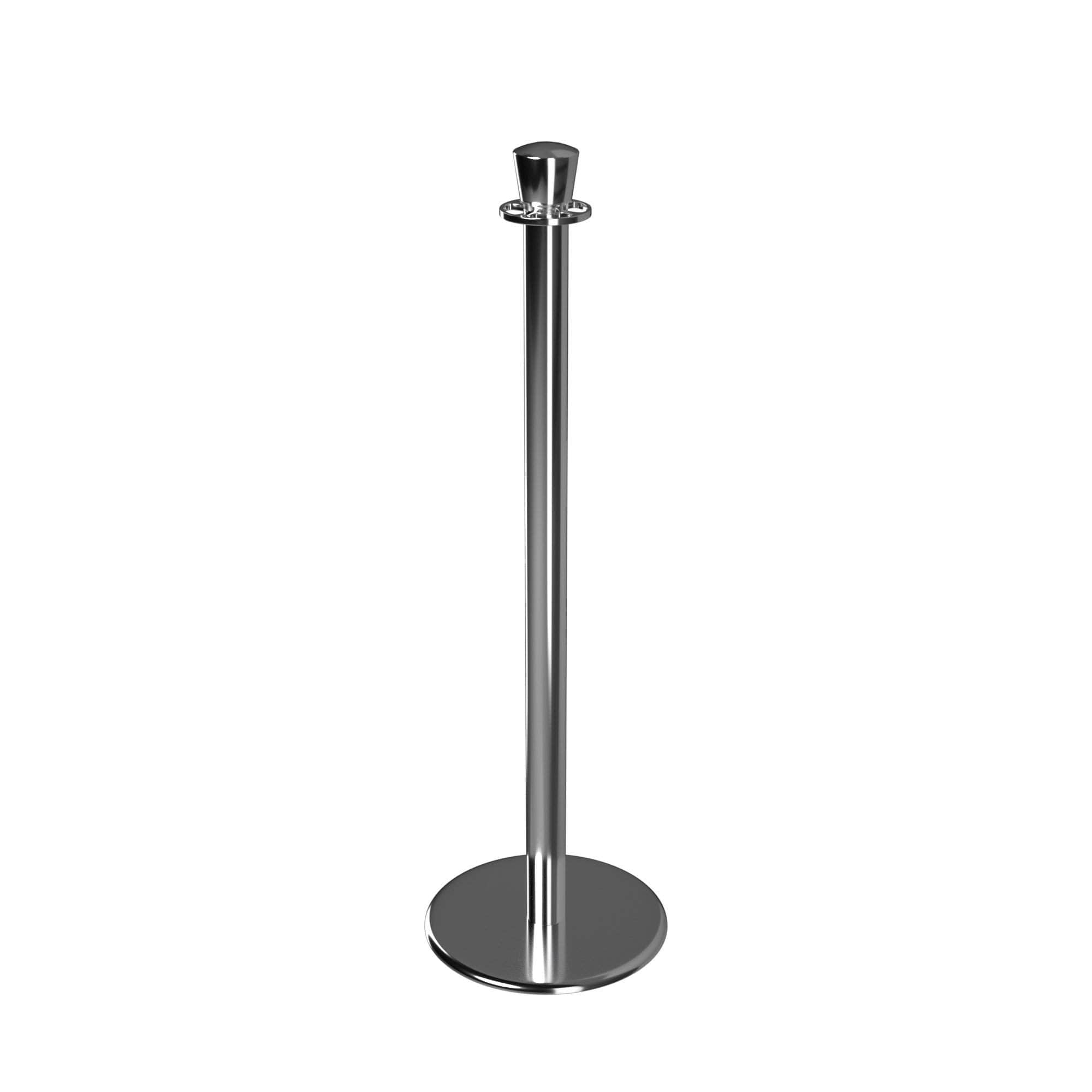 CCW Series Metal 310U Compatible Crown Top Flat Base Post & Rope Stanchion - Crowd Control Warehouse