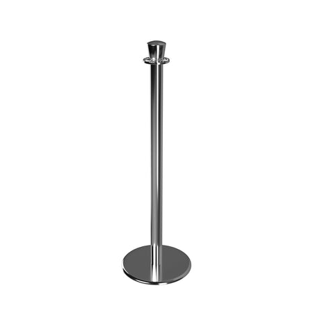 CCW Series Metal 310U Compatible Crown Top Flat Base Post & Rope Stanchion - Crowd Control Warehouse
