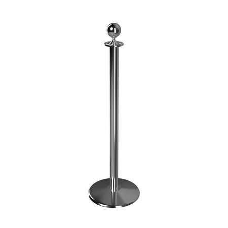 CCW Series Metal 312U Compatible Ball Top Flat Base Post & Rope Stanchion - Crowd Control Warehouse