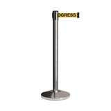 CCW Series RBB - 100 Retractable Belt Barrier Polished Stainless Post - 12 Ft. Belt - Crowd Control Warehouse